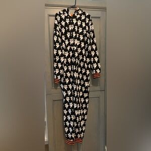 Disney Black and White Ghost Footie with Orange Accents